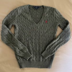 Polo Ralph Lauren Women’s Cable Knit Sweater Grey